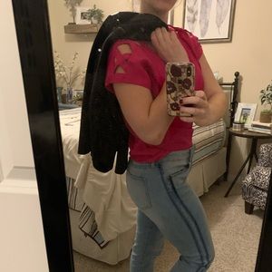 Hot pink express blouse